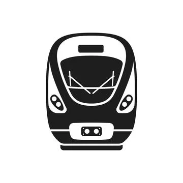 Modern speed train icon in flat style. Railroad transport vector illustrati.. Stock Illustration