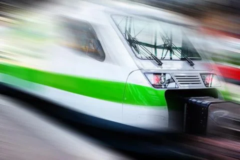 Modern speed train on a way Foto stock