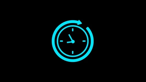 Modern Spinning Clock Icon 24h Timer Flat Design Animation Stock Footage 325331822