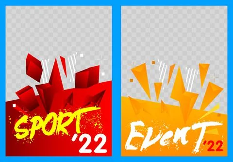 Modern Sport event design for presentations templates with space for photo ba Illustrazione stock