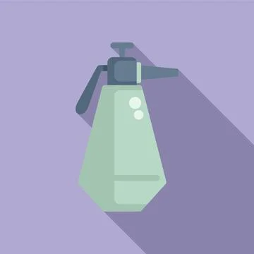 Modern spray bottle icon flat vector. Wash hand Ilustración de archivo