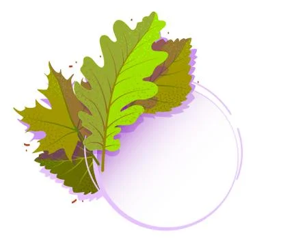 Modern spring foliage template banner. Cartoon web frame discount with copy Stock Illustration