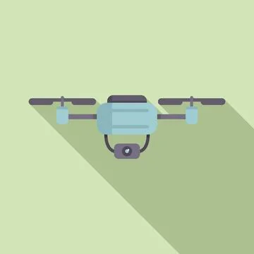 Modern spy drone icon flat vector. Aerial secure 库存插图