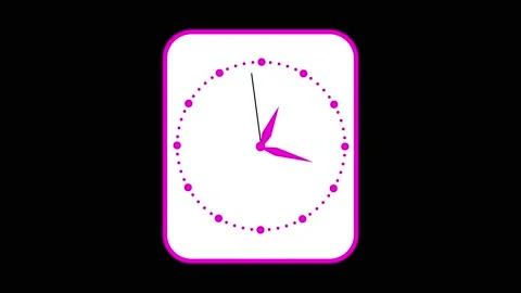 Modern square clock face displays precise time keeping metrics. Creative sq.. Stock Footage 337817358