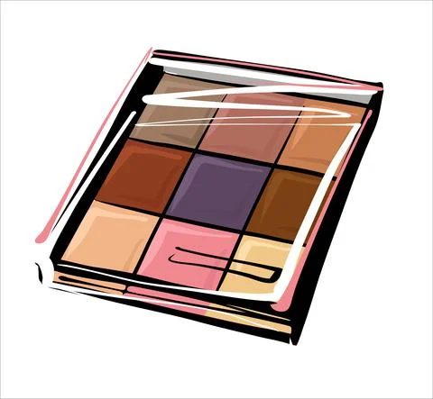 Modern square eye shadow palette, eye shadow layout, autumn palette Stock Illustration