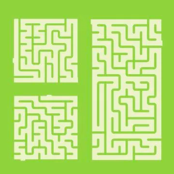 Modern square labyrinth set Stock Illustration