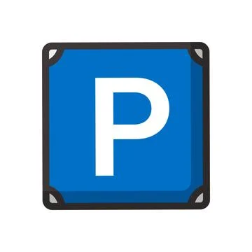 Modern square parking icon. Space for cars and bicycles. Vector. Stock Illustration