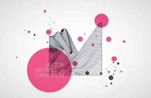 Modern square science or technology elements. Trendy abstract background. Cyb 스톡 일러스트