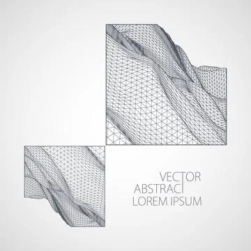 Modern square science or technology elements. Trendy abstract background. Cyb Stock Illustration