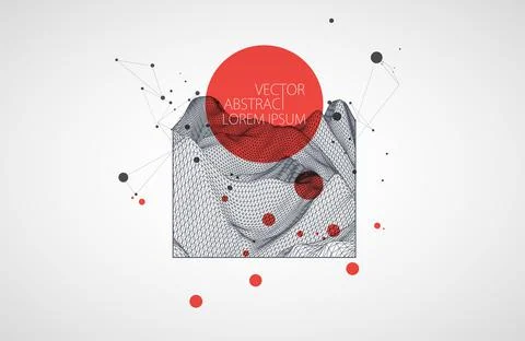 Modern square science or technology elements. Trendy abstract background. Cyb イラスト素材
