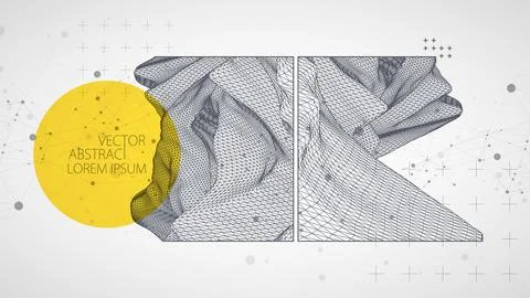 Modern square science or technology elements. Trendy abstract background. Cyb 스톡 일러스트