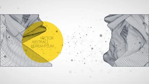 Modern square science or technology elements. Trendy abstract background. Cyb Stock Illustration