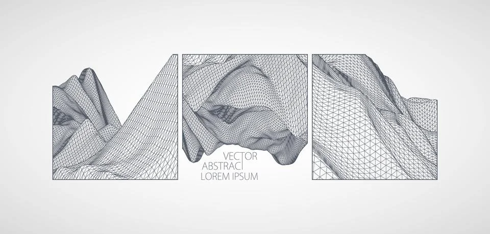 Modern square science or technology elements. Trendy abstract background. Cyb Stock Illustration