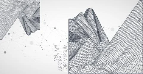 Modern square science or technology elements. Trendy abstract background. Cyb Illustrazione stock