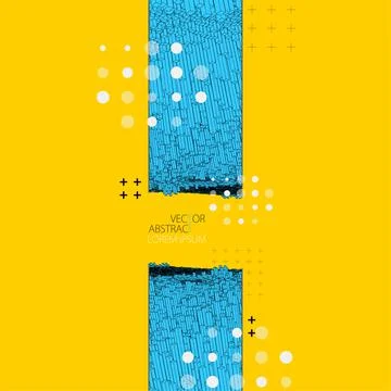 Modern square science or technology elements. Trendy abstract background. Cyb Stock Illustration