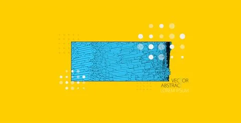 Modern square science or technology elements. Trendy abstract background. Cyb Stock Illustration