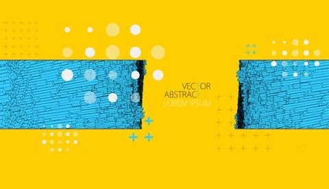 Modern square science or technology elements. Trendy abstract background. Cyb Stock Illustration