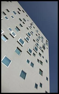 Modern squared building with squared windows Stock Photos
