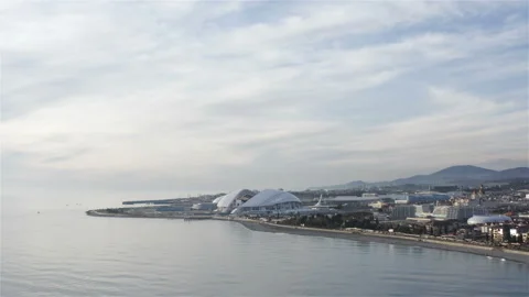 Modern stadium on the beach Stock Footage 134740554