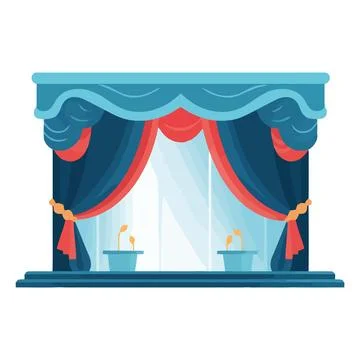 Modern stage design with blue backdrop Stock-Illustration
