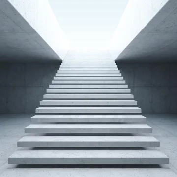Modern staircase in concrete interior Stock Illustration