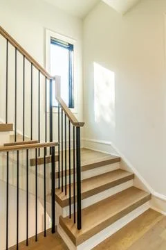 Modern staircase detail elements complete project Fotos de archivo