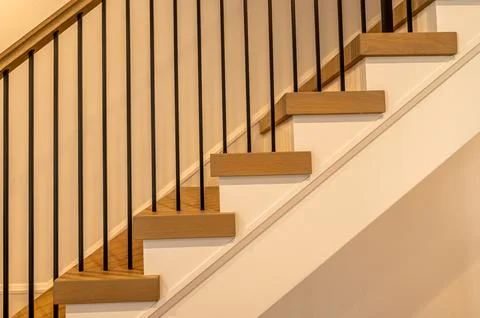 Modern staircase detail elements complete project Fotos de archivo
