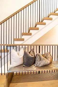 Modern staircase detail elements complete project Fotos de archivo