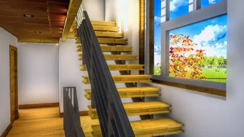 Modern staircase - interior Ilustración de archivo