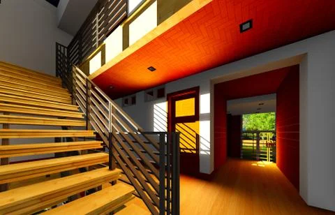 Modern staircase - interior 库存插图