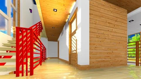 Modern staircase - interior Stock Illustration