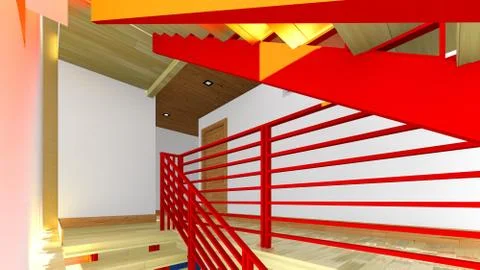 Modern staircase - interior Stock Illustration