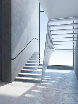 Modern stairs in penthouse, 3d rendering Stock-Illustration