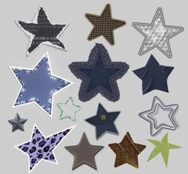 Modern star collage set イラスト素材