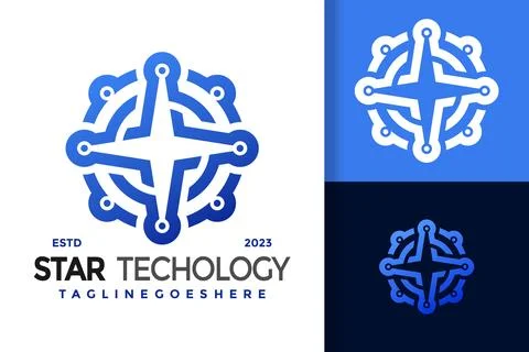 Modern Star Technology Logo vector icon illustration 스톡 일러스트
