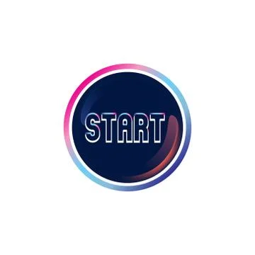 Modern start button design template vector isolated on white background Stock Illustration