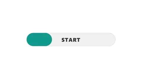 Modern Start Button Interface Animation on White Background Stock Footage 341304840