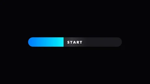 Modern Start Button Motion Graphic on Black Background Stock Footage 341483270