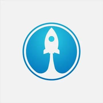 Modern startup logo, illustration of rocket, cloud and shopping. イラスト素材