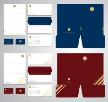 Modern stationery set pattern in vector format Stock Illustration