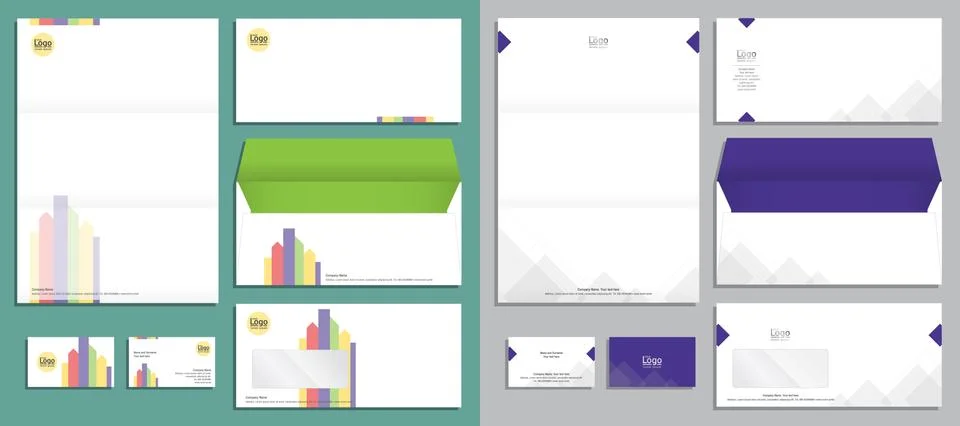 Modern stationery set in vector format Stock Illustration