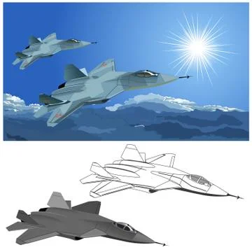 Modern stealth fighter Stock Illustration