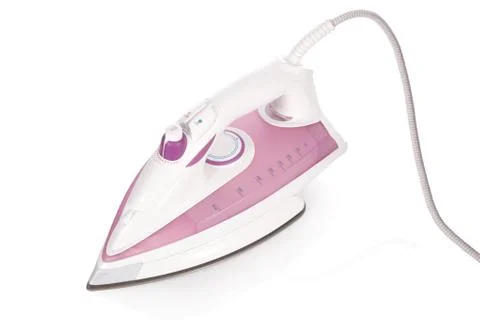 Modern steam flat iron isolated on white background. Stock Photos