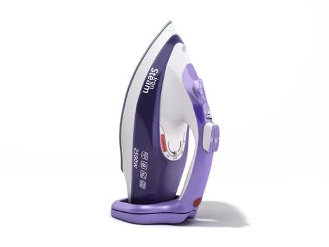 Modern steam iron 3d render on white background Stock Illustration