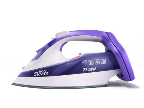 Modern steam iron 3d render on white background Stock Illustration