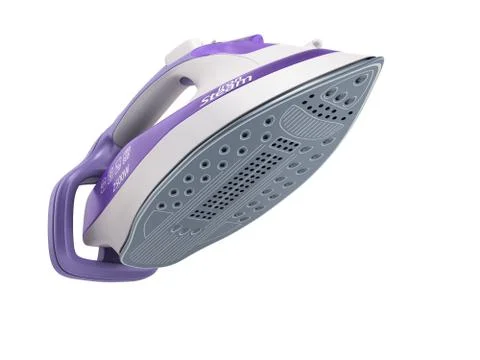 Modern steam iron 3d render on white Stock Illustration