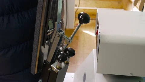 Modern steamer for clothes, jackets and coats with steam close-up on the Stock Footage 196936045
