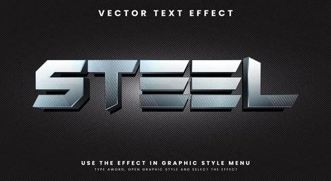 Modern Steel editable text effect Template Illustrazione stock