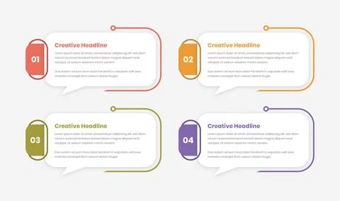 Modern steps infographic text presentation template with message bubble shape Stock Illustration