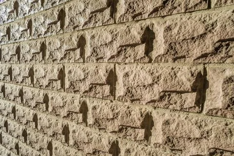 A modern stone wall with perspective effect and vanishing lines Stock Illustration